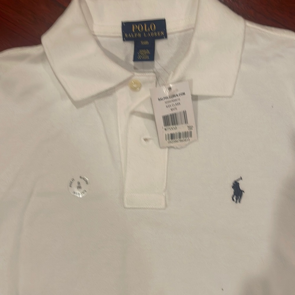 Ralph Lauren Polo boys white classic long sleeve polo shirt